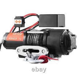 VEVOR Electric Winch 12V 4500lb Synthetic Rope Towing ATV