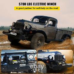 VEVOR Electric Winch Truck Winch 12V 5700 LBS Synthetic Rope ATV Winch Off Road