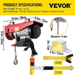 VEVOR Electric Wire Cable Hoist Winch Crane Lift 1100LBS with 6.6ft Control Cord