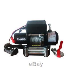 VI 6000LB Pound Electric Recovery Winch Universal DC 12V Volt Steel Cable Towing