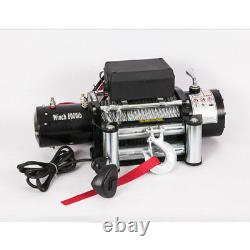 VI 8000LB Electric Recovery Winch Universal DC 12V Steel Cable Rope Towing