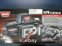 WARN 103250 VR EVO 8 8000lb Winch 12V Roller Fairlead 90' 5/16 Wire Cable Rope