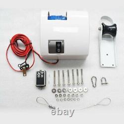 White Saltwater Electric Anchor Winch Set Boat Winch with Remote Control 25LBS