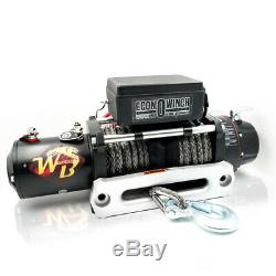 Wild Bear DC 12V 10000LBS Electric Winch 24M Synthetic Rope Wireless Remote 4WD