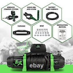 Winch 13500 lb. Electric Winch Synthetic Rope Winch, 12V Waterproof (Jungle EX)