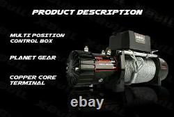 XBULL 13000LBS Electric Winch Steel Cable Trailer Towing Truck Off-Road 4WD 12V