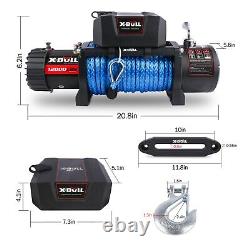 X-BULL 12000lbs Electric Winch Synthetic Rope 4WD Towing Trailer Truck Off-Road