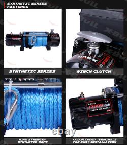 X-BULL 12V 12000lbs Electric Winch Synthetic Blue Rope Off Road Jeep Truck 4WD