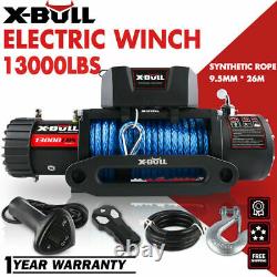 X-BULL 12V 13000LBS Electric Winch Synthetic Rope Jeep Towing Truck Off Road