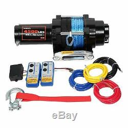 X-BULL 12V 4500LBS Electric Synthetic Rope ATV Winch Kits Off Road with Wirel
