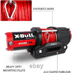 X-BULL 12V 4500LBS Synthetic Rope Electric Winch for Towing ATV/UTV Off Road