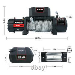 X-BULL 12V waterproof Steel Cable Electric Winch 13000 lb with Corded Control
