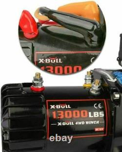X-BULL 13000LBS 12V Electric Winch Synthetic Rope Jeep Towing Truck Off Road 4WD