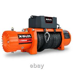 X-BULL 13000LBS Electric Winch Synthetic Rope Truck Trailer Towing Off-Road 12V