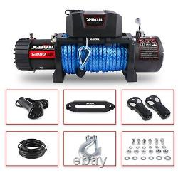 X-BULL Electric Winch 12000Lbs 12V Synthetic Rope Jeep Towing Truck Off-Road 4WD
