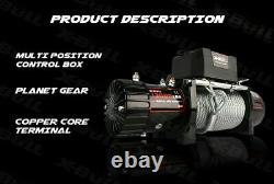 X-BULL Electric Winch 13000LB 12V Steel Cable Jeep Towing Truck Off-Road 4WD
