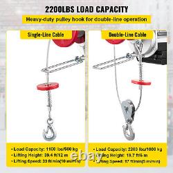 2200lb Câble Électrique Hoist Winch Hoist Crane Lift Pa1000kg 40 Ft Télécommande