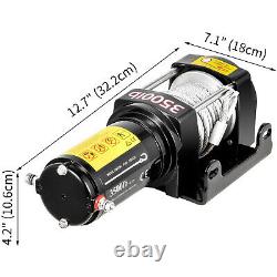 3500lbs Electric Recovery Treuil De Remorquage 12v Truck Steel Rope Off Road Waterproof