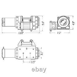 CXRCY 12V 4000 lbs Kits de treuil électrique avec une diamètre de 3/16 (4,7 mm) x 32,8 pieds (10 m)