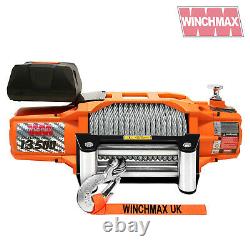 Électric Winch 12v 4x4/recovery Sl 13500 Lb Winchmax Brand + Mounting Plate Inc