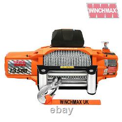 Électric Winch 12v 4x4/recovery Sl 13500 Lb Winchmax Brand + Mounting Plate Inc