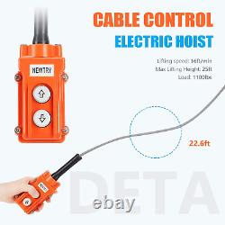 Newtry 1100lbs Treuil Électrique 110/120 Volt Wire Control 16ft/min