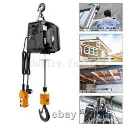 Nouveau 440 Lb Electric Cable Hoist Crane Lift Garage Auto Shop Winch Withremote 110v