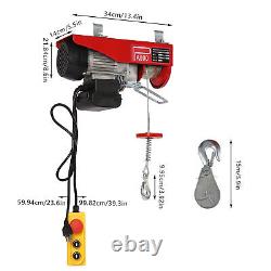 Palan électrique de grue à câble 110V 1763lbs pour garage avec commande filaire à distance