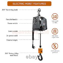 Portable 100-500kg Électrique Hoist Treuil Hoist Crane Lifting Steel Rope 220v
