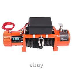 Pour Jeep Utility 12V 13000LB Treuil électrique boîtier orange corde synthétique Nouveau