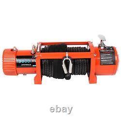 Pour Jeep Utility 12V 13000LB Treuil électrique boîtier orange corde synthétique Nouveau