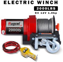 Rugcel Electric 12v 2000lb/907kg Treuil Étanche Monoligne