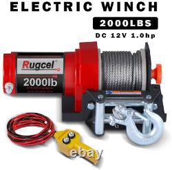 Rugcel Électrique 12v 2000lb / Ligne Simple Winch 907 KG Étanche