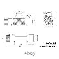 Treuil-13000 lb. 12V Kit de treuil de remorquage avec corde synthétique, 2 télécommandes sans fil