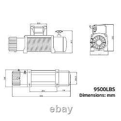 Treuil 9500 lb. Kit de treuil de remorquage 12V avec corde synthétique, treuil électrique étanche