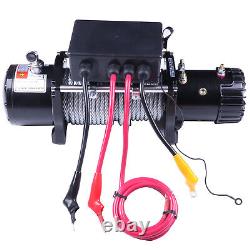 Treuil électrique 12000LBS 6HP Kit 12V avec corde synthétique de 1/4×85' pour VTT Tout-Terrain