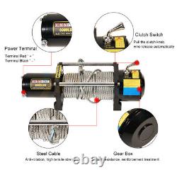 Treuil électrique 12V 8000LBS avec câble en acier pour VTT UTV et télécommande sans fil 8000lb