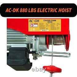 Treuil électrique AC-DK 110V 880 lb Grue de levage de garage avec câble en acier