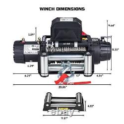 Treuil électrique AC-DK 12500lbs étanche IP67 pour récupération 12V DC couleur noire