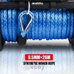 Treuil électrique X-bull 13000 lb 12v, corde synthétique bleue, amélioration étanche (États-Unis)