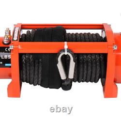 Treuil électrique de 13000lbs 12V étanche pour camion remorque avec corde synthétique 4WD et couvercle