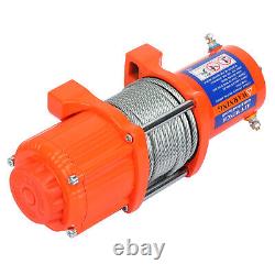 Treuil électrique de remorquage de remorque en acier avec câble de 12V 4500LB hors route avec télécommande sans fil