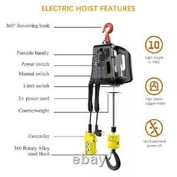 Treuil électrique sans fil de 500 kg/1100 lb avec grue élévatrice et télécommande 110V