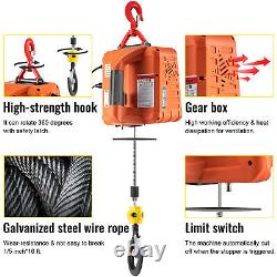 Vevor 1100 Lb Électric Wire Hoist Winch Hoist Crane Lift Avec Télécommande De Fil