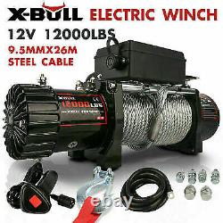 X-bull 12v 12000lbs Electric Winch Steel Cable Truck Remorque Remorque Remorquage Hors Route 4x4